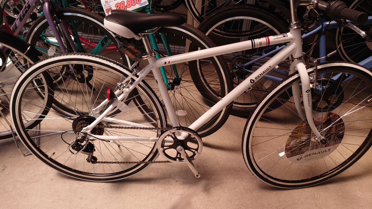 ルノー RENAULT クロスバイク ホワイト shimano自転車 - 自転車本体